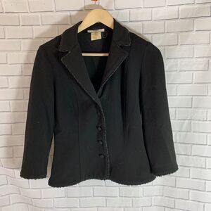 Vertigo Paris‎ Black Raw Hem VTG Blazer Sz S